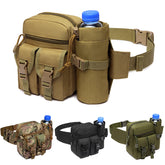New Outdoor Waist Bag Men's Tactical Water Bottle Waterproof Mole Camouflage Hunting Hiking Climbing Nylon Mobile Phone Belt Bag