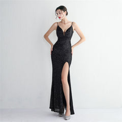 Long Suspender Dress Banquet Slim Evening Dress Temperament Elegant Stunning Mermaid Dress