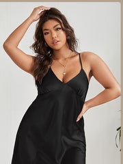 Danny Lin plus fat size ice silk silk pink sling pajamas nightgown sexy casual silk home clothes