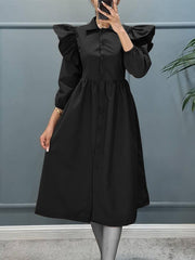 فساتين طويلة أنيقة بلون سادة من ZANZEA للنساء رداء خصر واحد على الموضة مع طية صدر السترة وكشكشة كتف فيستيدوس للعطلات رداء ميدي