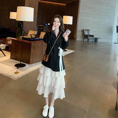 Dress Women's Spaghetti Suspenders Ulzzang Summer Vacation All Matching Casual Loose Friends Solid Color Simple Inner V Neck Ladies Clothes