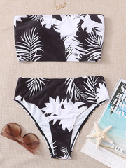 Swimwear European and American fashion tube top strap split bikini swimsuit