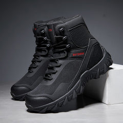 حجم كبير الأحذية العسكرية الرجالية أحذية المشي لمسافات طويلة في الهواء الطلق التدريب الميداني التكتيكية التخييم أحذية التدريب