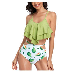 Summer 2021 Waist Swimsuit 2 Piece Female Biquini Fruit Print Women'S Swimwear Bathing Suit Women Swimsuit Ladies