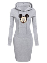 Autumn and winter new Mickey Mouse Mickey casual hooded sweater dress