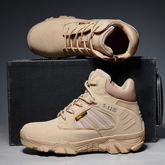 Military High-top Men's Desert Boots Outdoor Combat Boots Ankle Shoes Tactical Boots for Men Casual Hiking Shoes