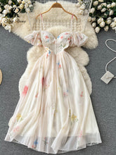 Strapless sexy suspender dress summer strapless corset dress ladies backless bow sweet printed dress