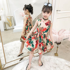 فستان بناتي لربيع وصيف 2020، تنورة صيفية جديدة للأطفال، فستان أميرة من القطن والحرير للفتيات الصغيرات، نمط غربي فائق