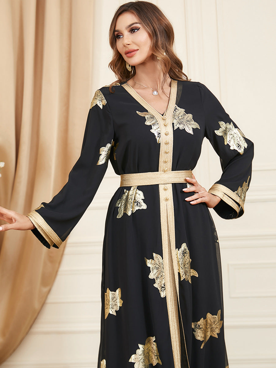 Jalabiya printing Chiffon dress