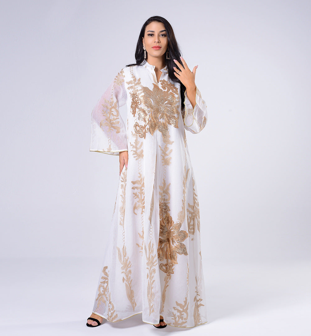 Jalabiya Sequin Embroidery Shiny Dress