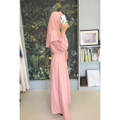 Muslim women's elegant and fashionable solid color dress