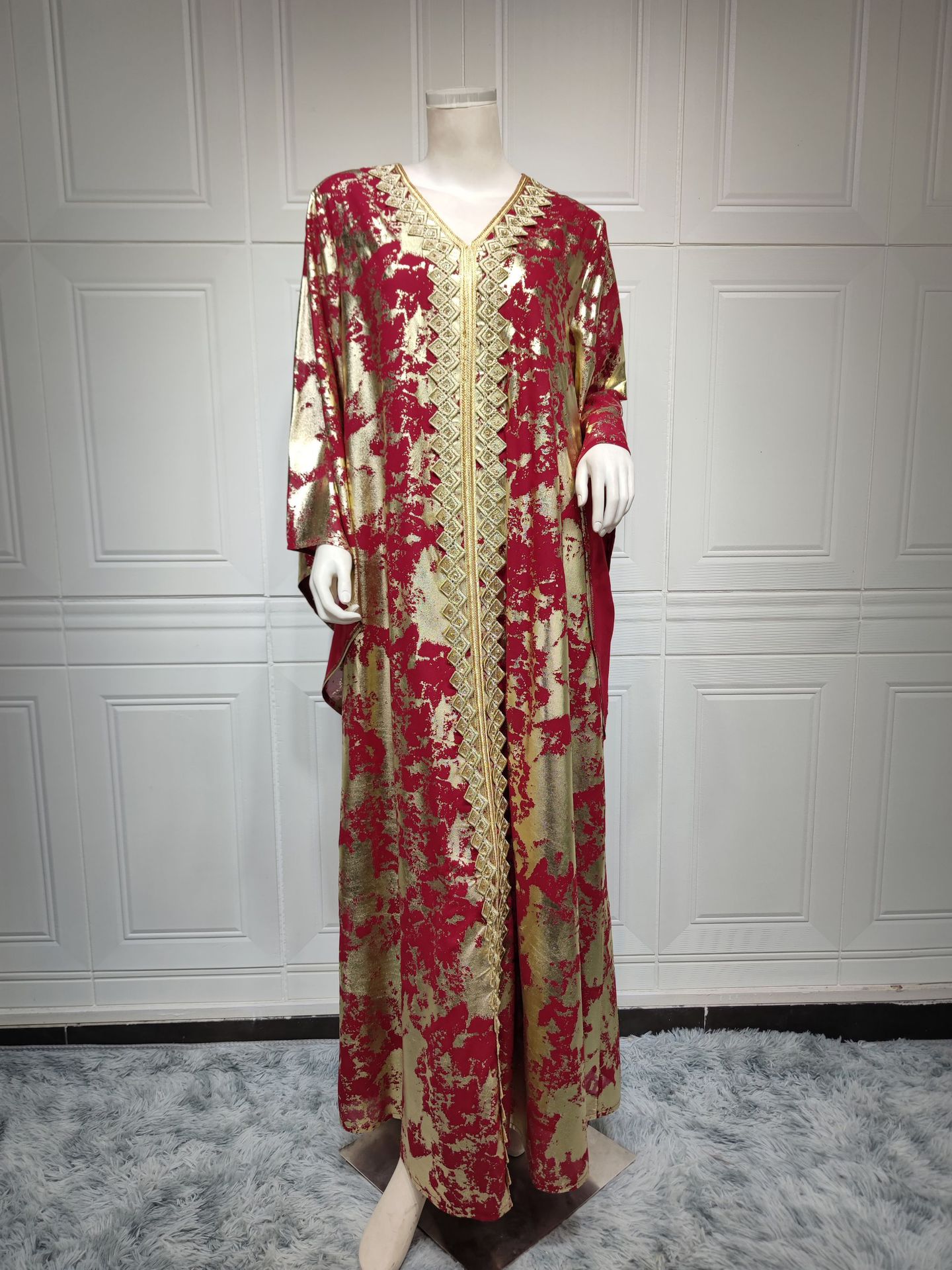 Jalabiya Chiffon Hot stamping Comfortable Dress