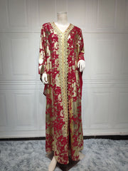 Jalabiya Chiffon Hot stamping Comfortable Dress