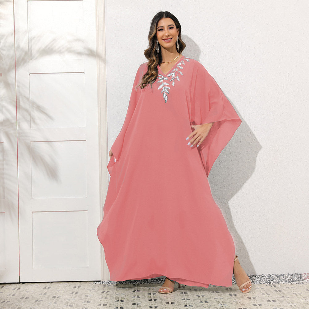 Chiffon Solid Color Plus Size Loose Casual Long Robe