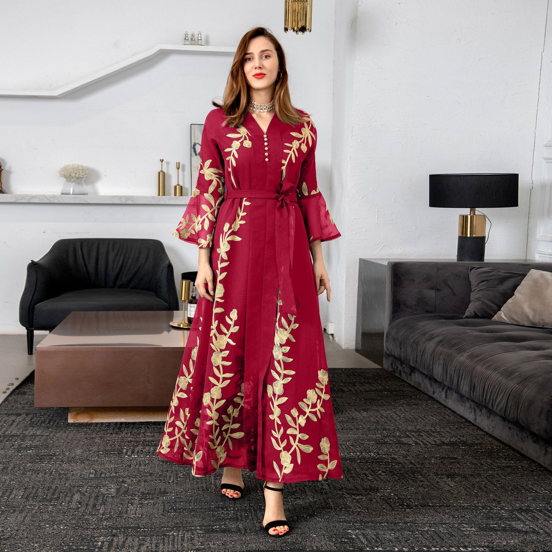 Jalabiya Embroidery Dori yarn embroider dress