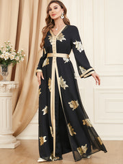 Jalabiya printing Chiffon dress