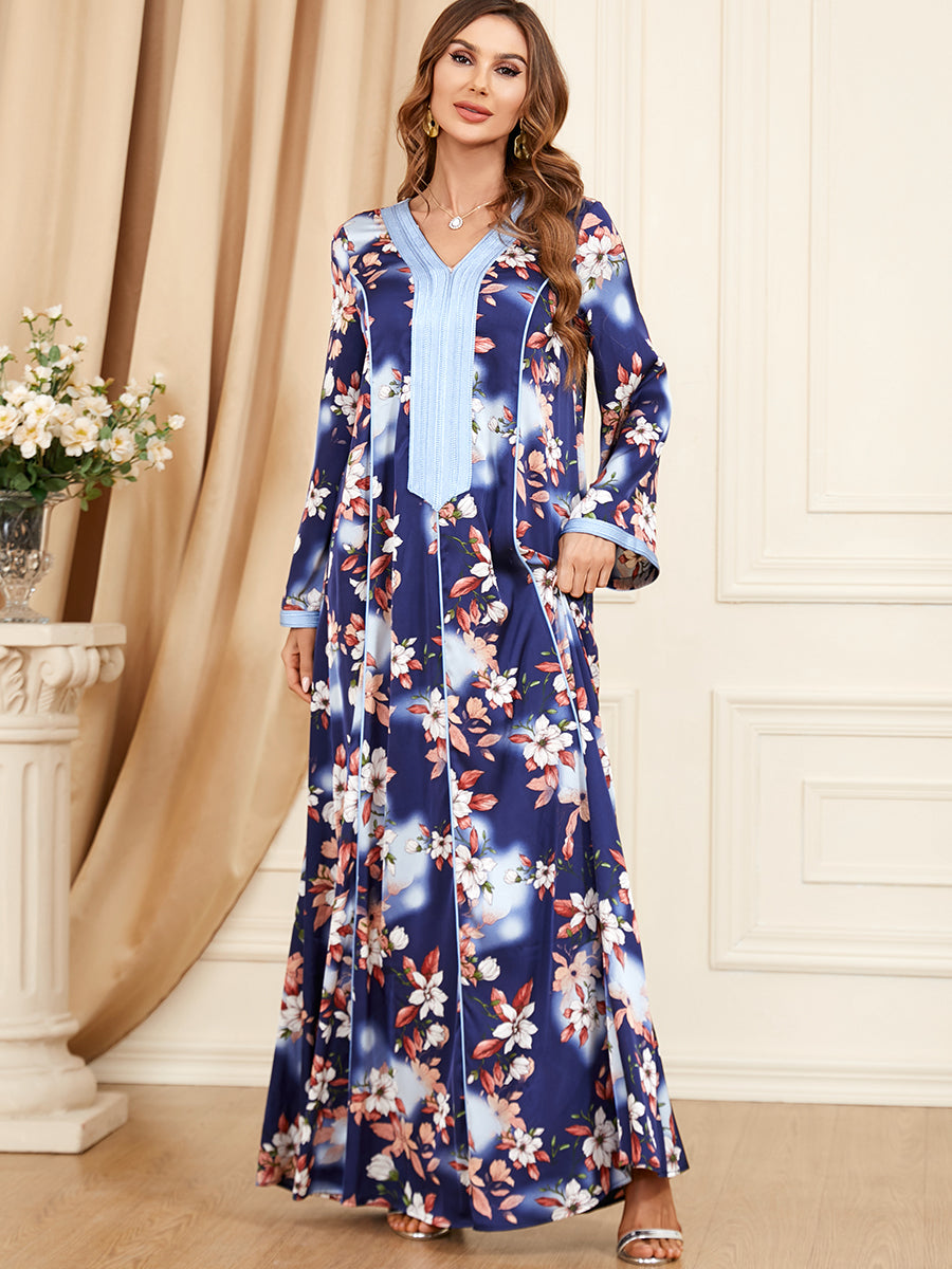 Jalabiya Printing Patchwork New style Elegant dress