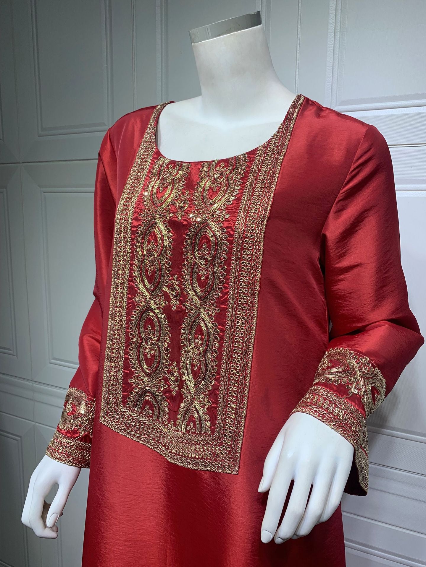 Jalabiya Gold thread embroidery  dress