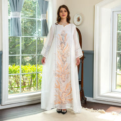 Mesmerizing jalabiya, Beadwork embroidery , Fashion-forward beaded accents, Elegant gown silhouette , Truly unique design