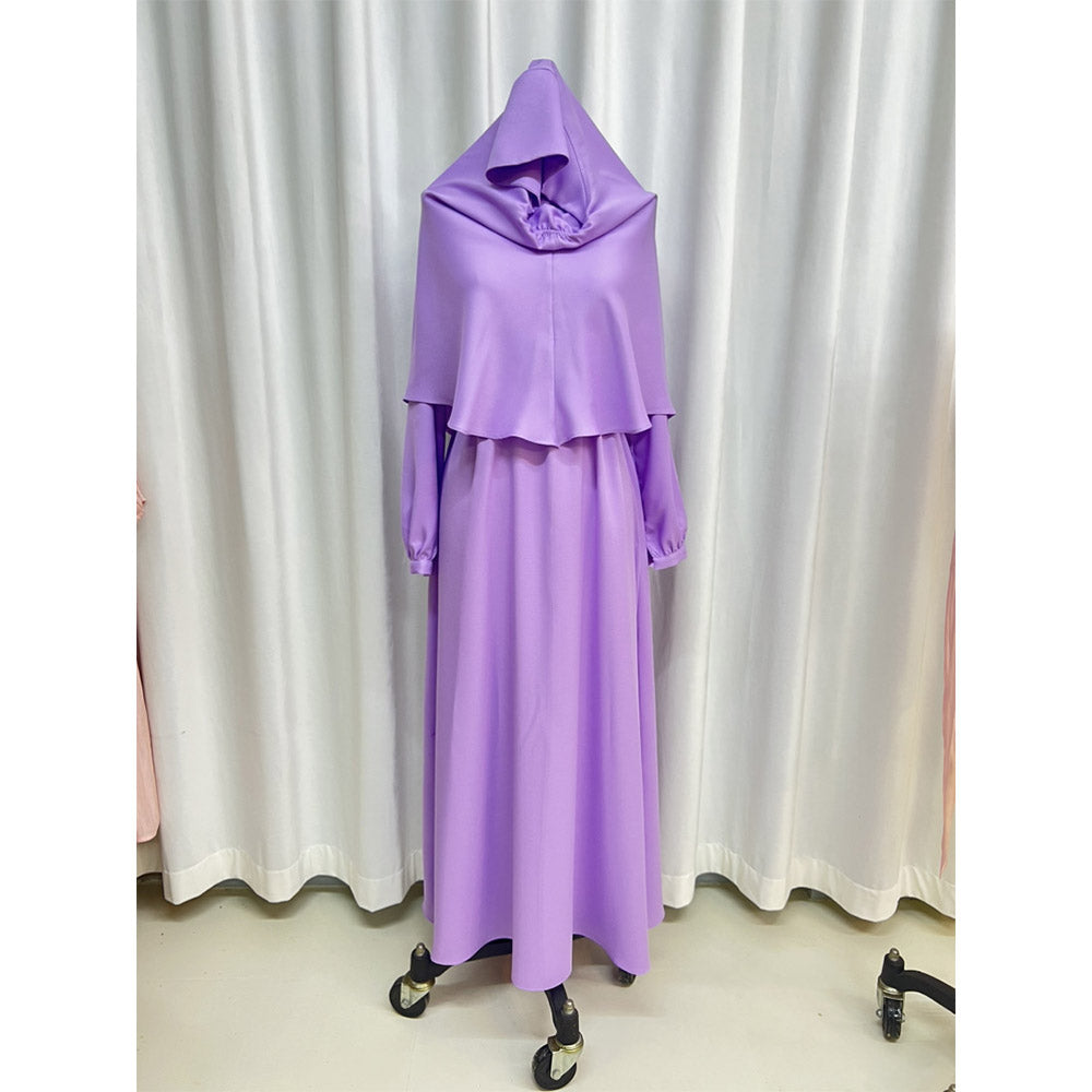 Muslim women's elegant and fashionable solid color dress