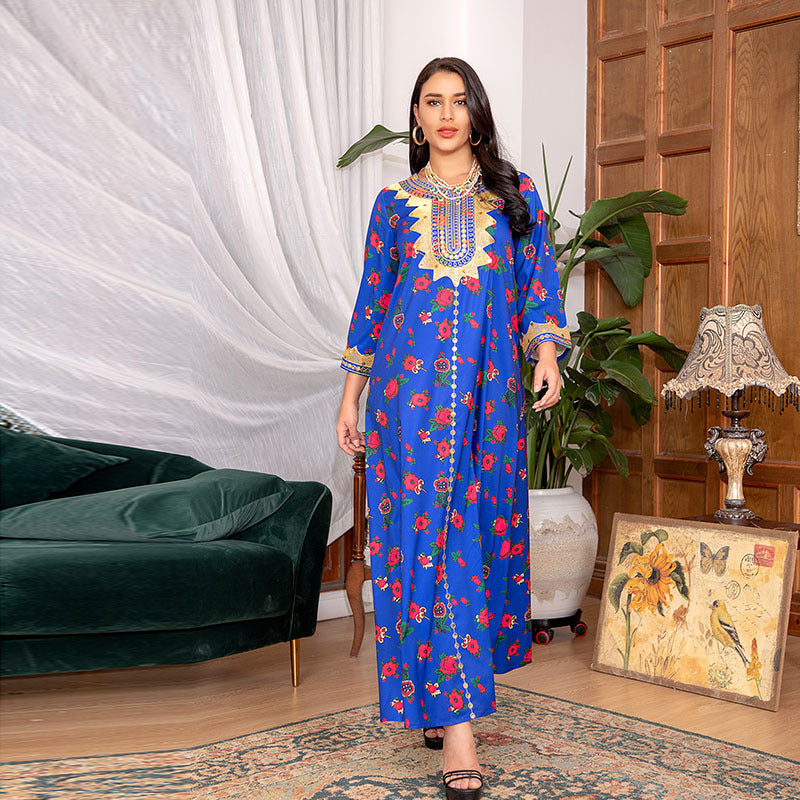 Jalabiya Printing Rouziding dress