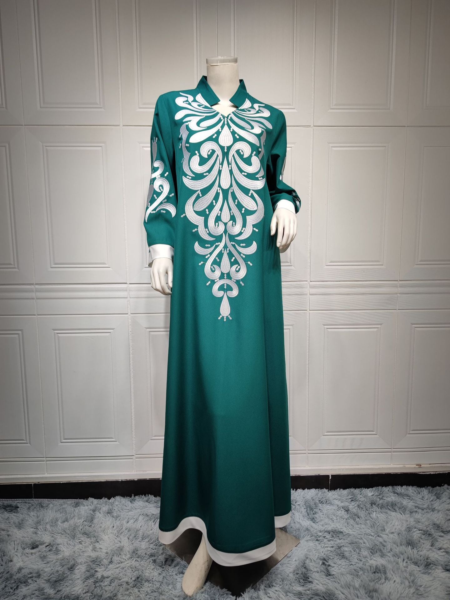 Jalabiya Patchwork Embroidery Comfortable Dress