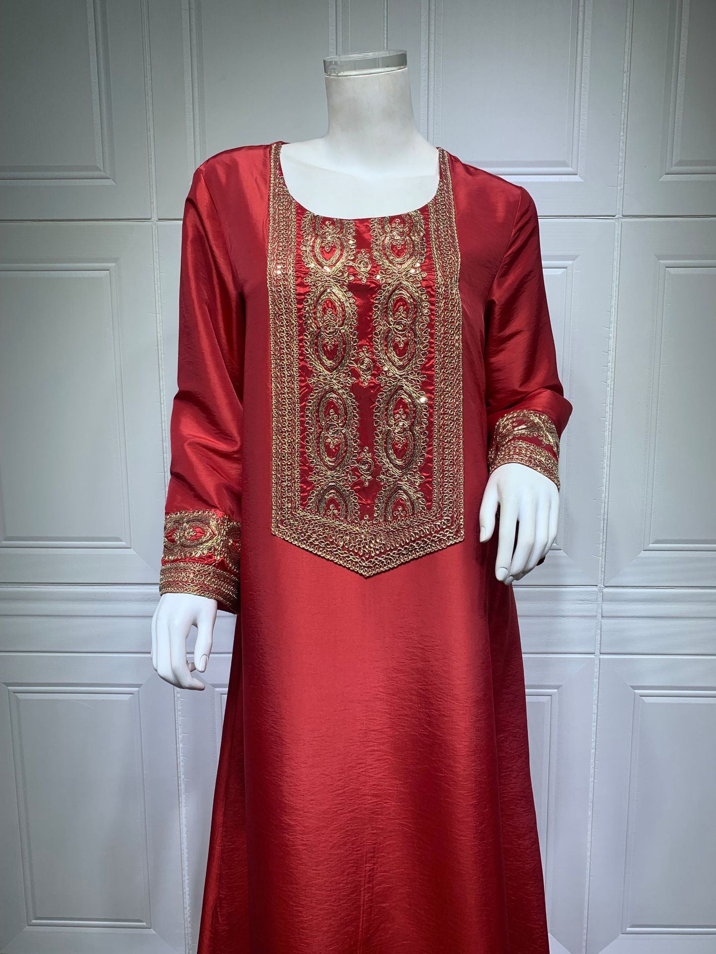 Jalabiya Gold thread embroidery  dress