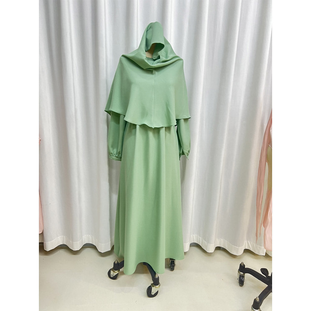 Muslim women's elegant and fashionable solid color dress