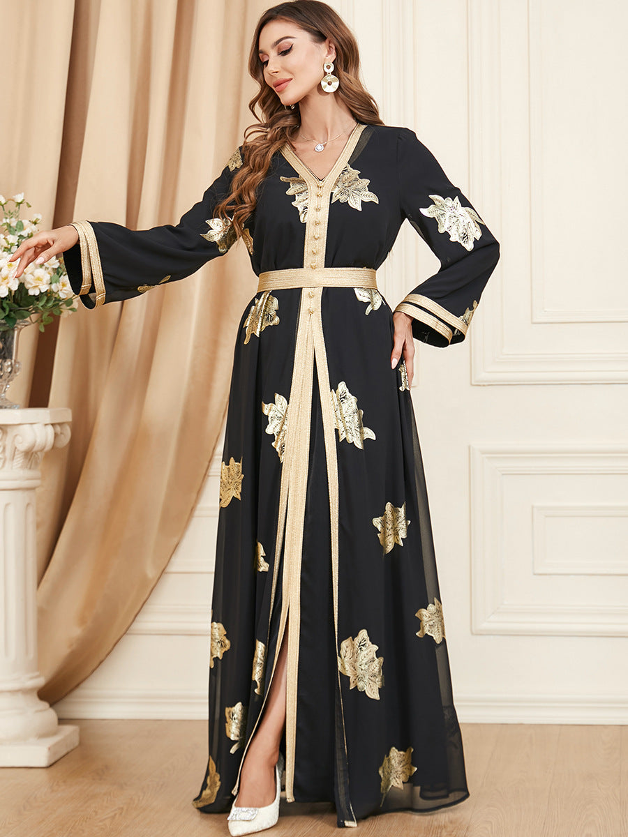 Jalabiya printing Chiffon dress