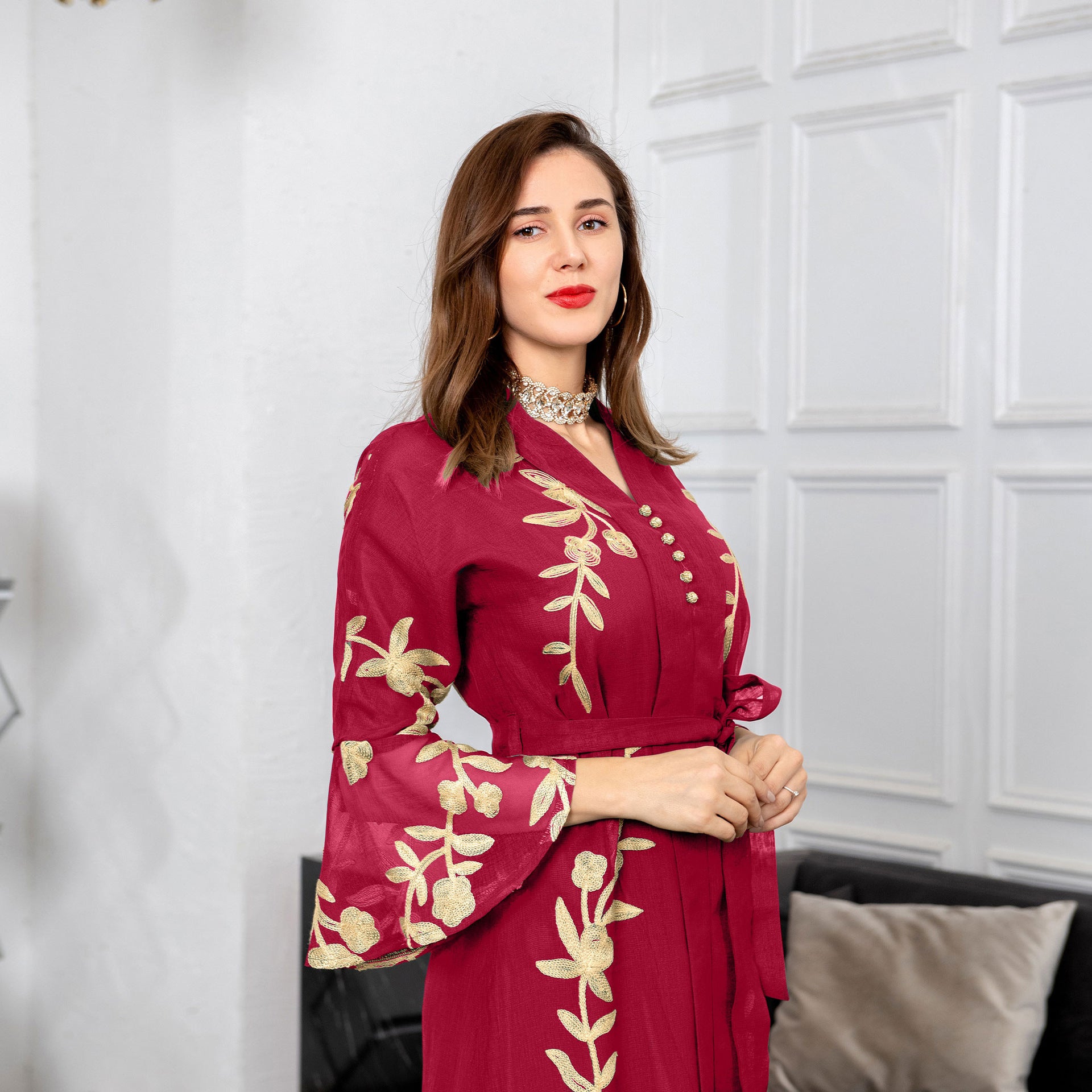 Jalabiya Embroidery Dori yarn embroider dress