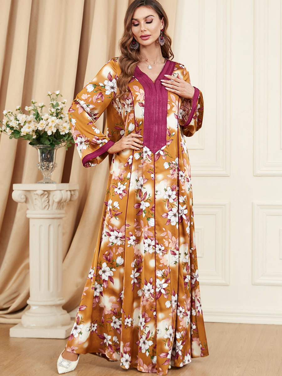 Jalabiya Printing Patchwork New style Elegant dress