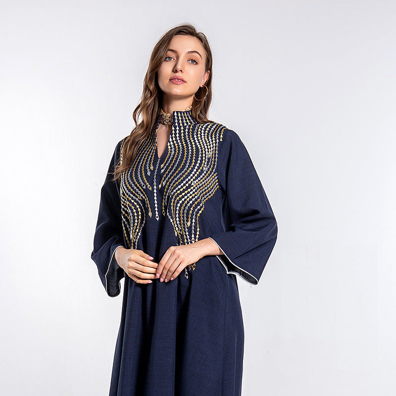 Jalabiya Experience the elegance and fashion-forward style of the loose-fitting jalabiya adorned with exquisite embroidery