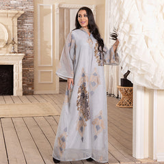 Jalabiya Beaded embroidery rayon yarn  dress