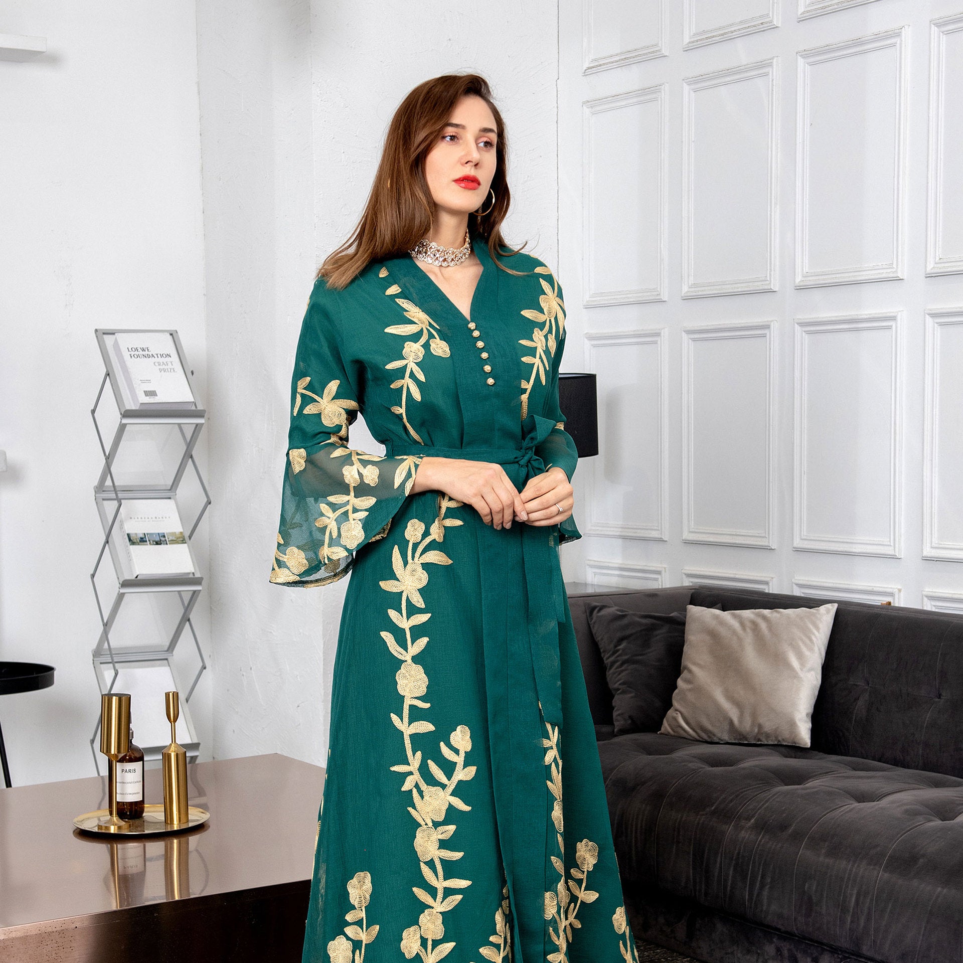 Jalabiya Embroidery Dori yarn embroider dress