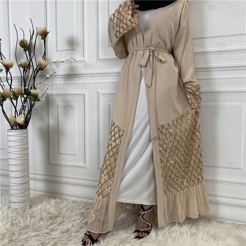 Jalabiya Chiffon Sequin embroidery dress