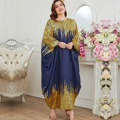 Jalabiya Hot stamping Printing Temperamental Dress