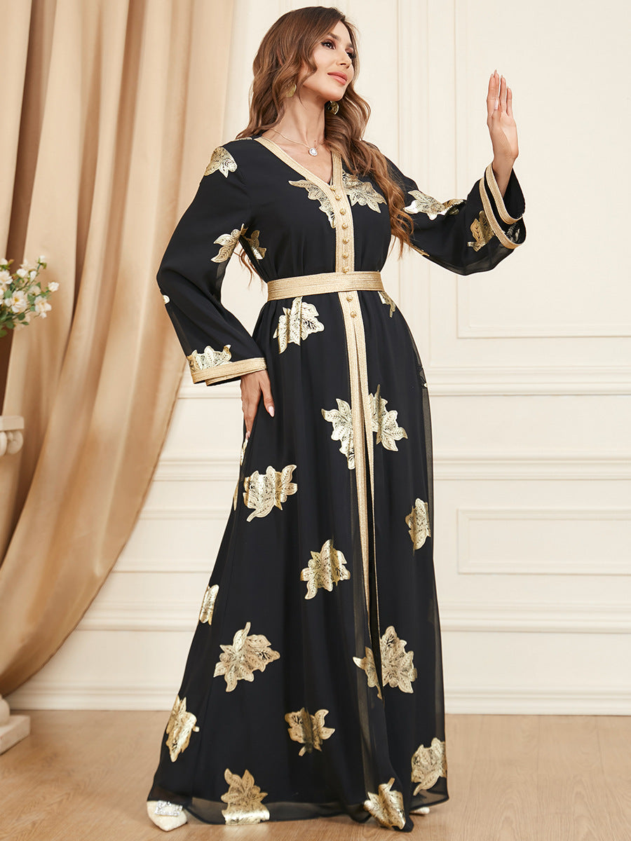 Jalabiya printing Chiffon dress