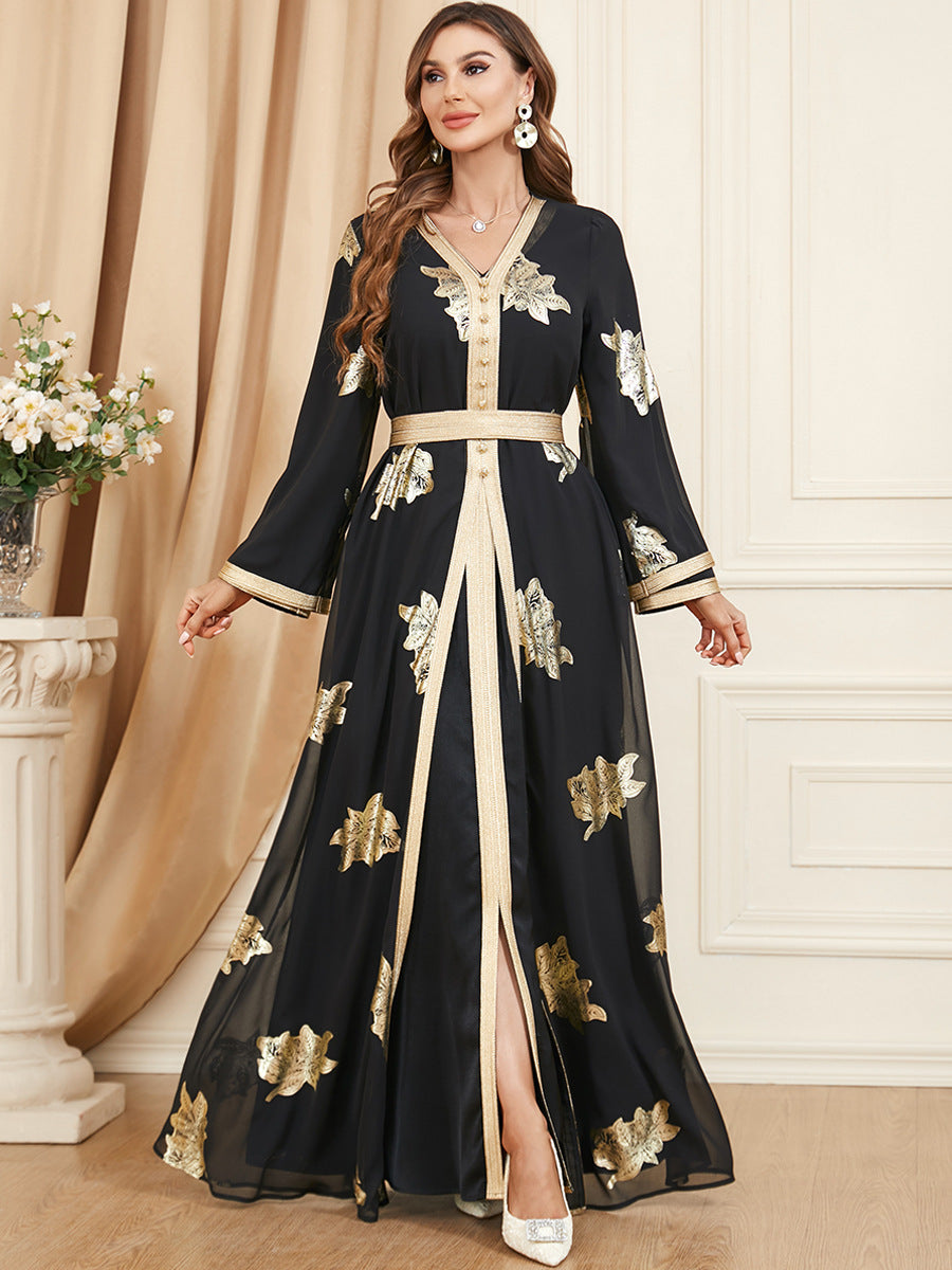 Jalabiya printing Chiffon dress