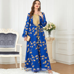 Jalabiya Chiffon Hot stamping Plume Dress