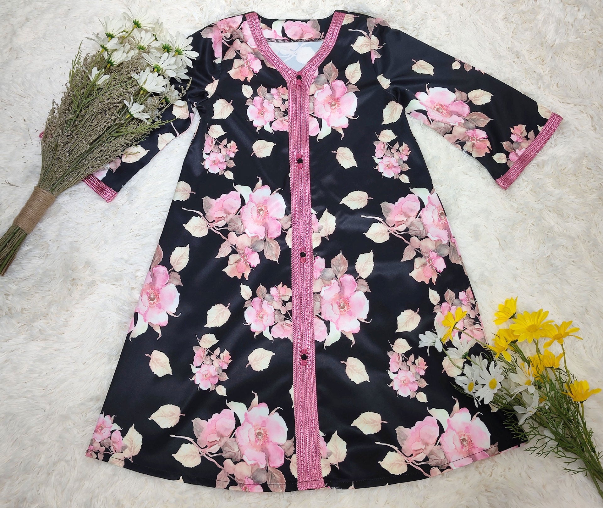 Jalabiya Rose Printing dress