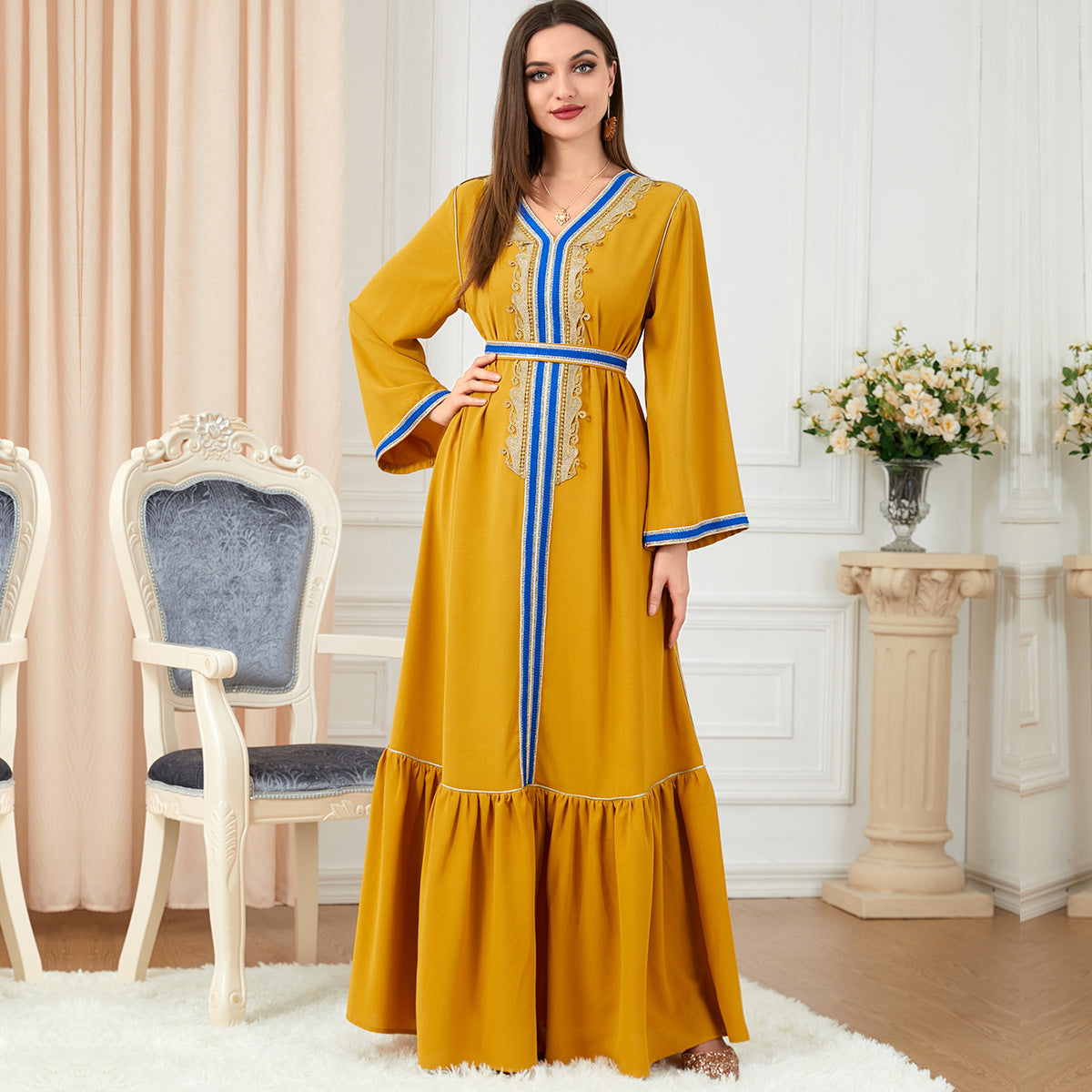 Jalabiya Patchwork Embroidery comfortable dress