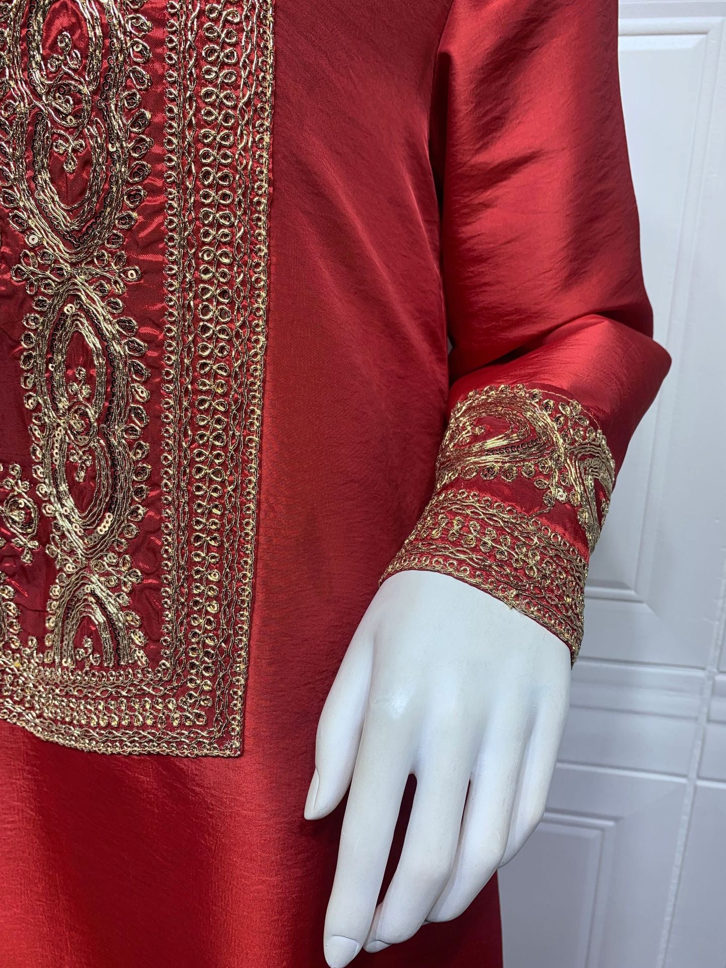 Jalabiya Gold thread embroidery  dress