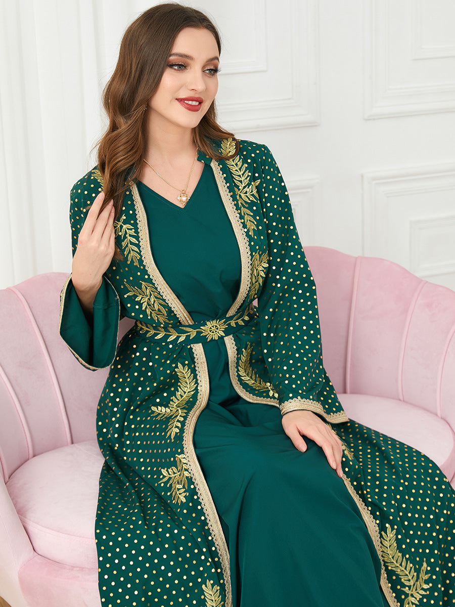 Jalabiya Two-piece Set Hot stamping Embroidery Comfortable Dress