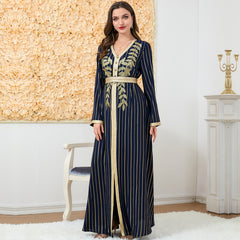 Jalabiya stripe Embroidery  dress