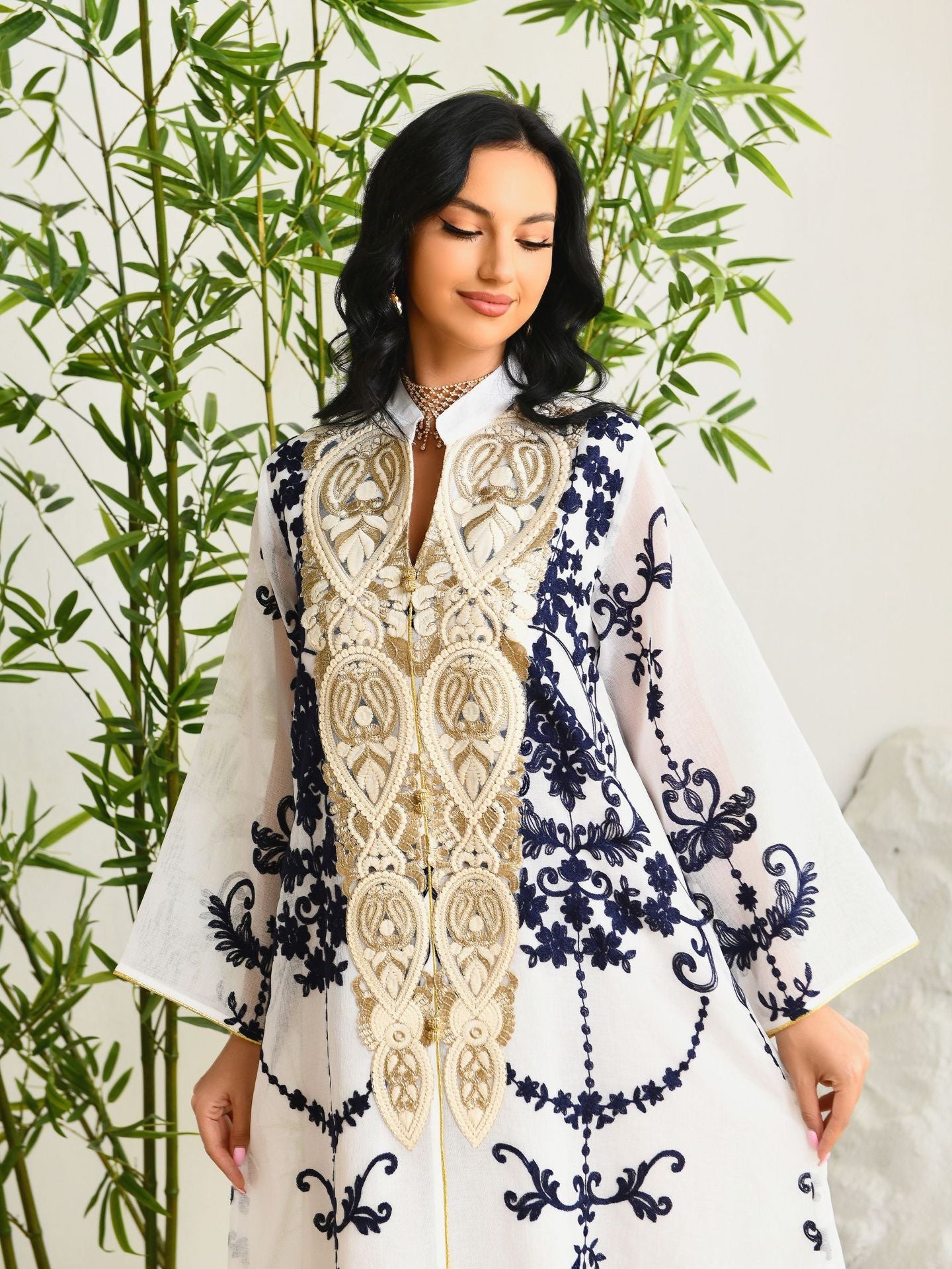 Jalabiya Fashion Texture Embroidery Dress