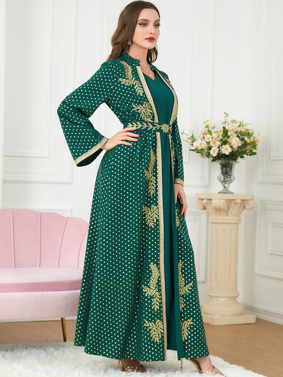 Jalabiya Two-piece Set Hot stamping Embroidery Comfortable Dress