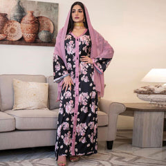 Jalabiya Rose Printing dress