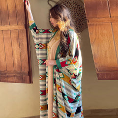 Jalabiya Knit Lining Printing Bamboo bast dress