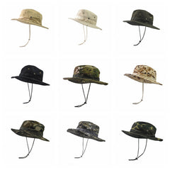 Summer Men Bucket Hat Outdoor UV Protection Wide Brim Panama Hat Hunting Hiking Fishing Hat Mesh Fisherman Hat Beach Sunscreen Cap