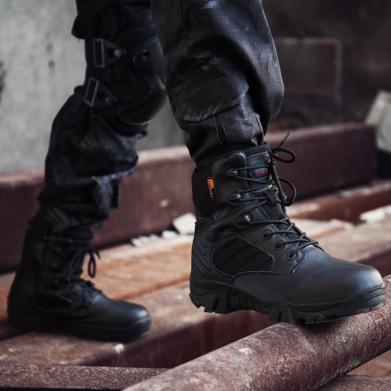 New outdoor military boots comfortable hiking shoes large size men's shoes men's round head breathable  -top desert tactical boots combat boots hik